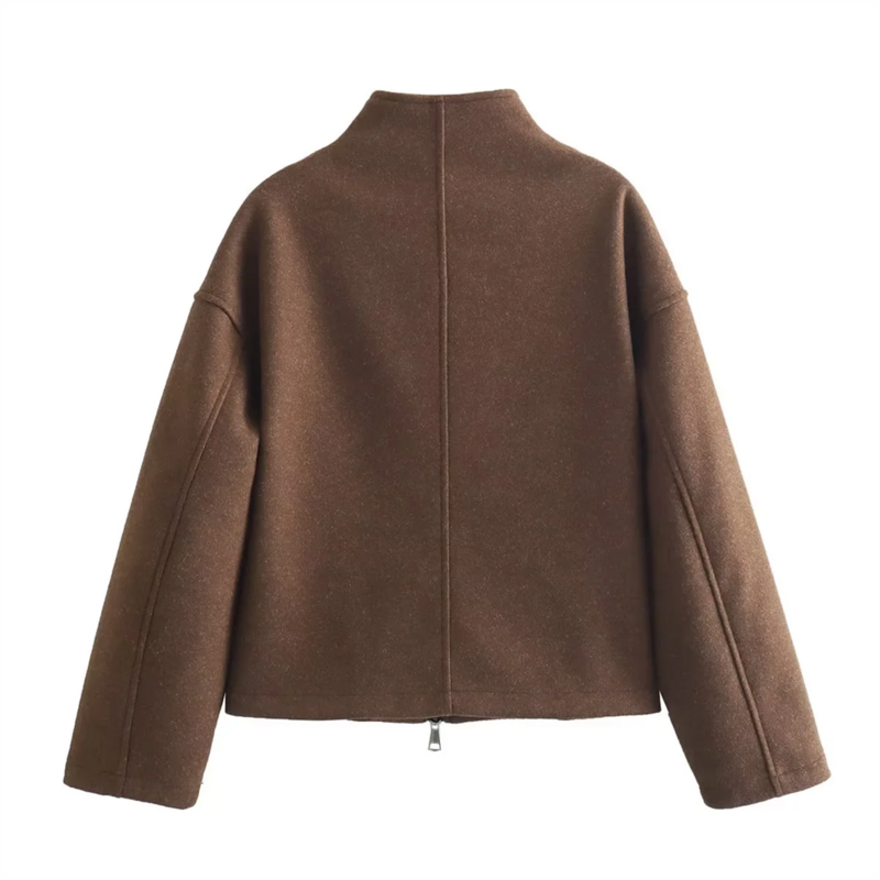 Pb & za 2024 Frühling neue Damen bekleidung weiche Schnalle Mode vielseitige lässige einfarbige Pilot Jacke Mantel für Frauen