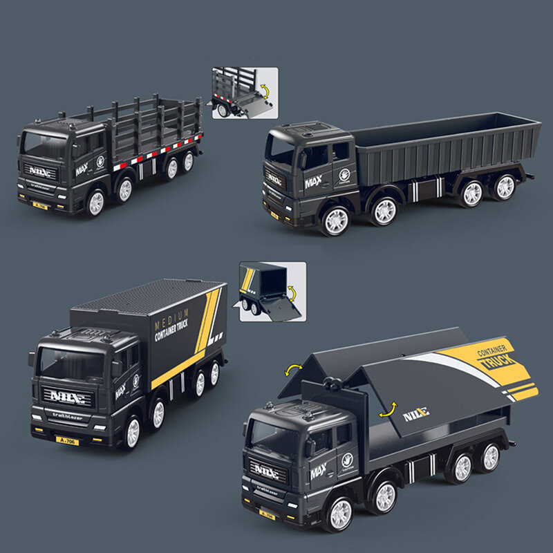 Inertiële Simulatie Voertuig Container Vrachtwagen Express Auto Kinderen Educatief Speelgoed