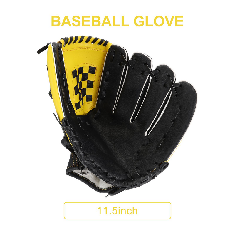 1Pc rękawice do baseballu Softball rękawice sportowe rękawice ochronne (żółty czarny)