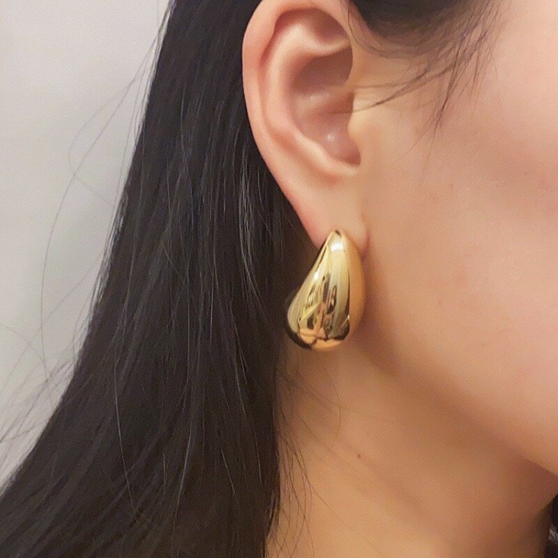 BF CLUB orecchini in argento Sterling 925 con goccia d'acqua in oro per le donne gioielli con orecchini alla moda prevenire l'allergia accessori per feste regalo