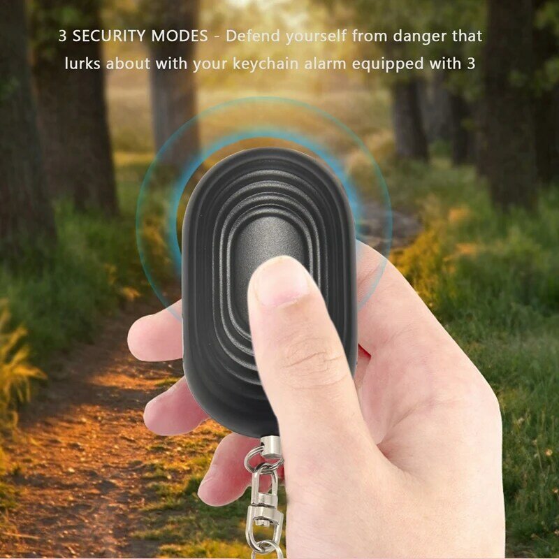 Personal Protection Alarme Keychain, Alto Sonic Siren Device, Lanterna para aumentar a segurança, Alerta de Emergência, Apito, 130 DB