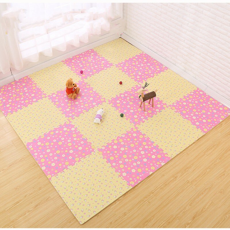 Tapis de jeu en polymère pour bébé, tapis de jeu pour bébé, tapis de sol pliant, polymère de pied, polymère de puzzle Playvirus, 16 pièces, 30x30cm