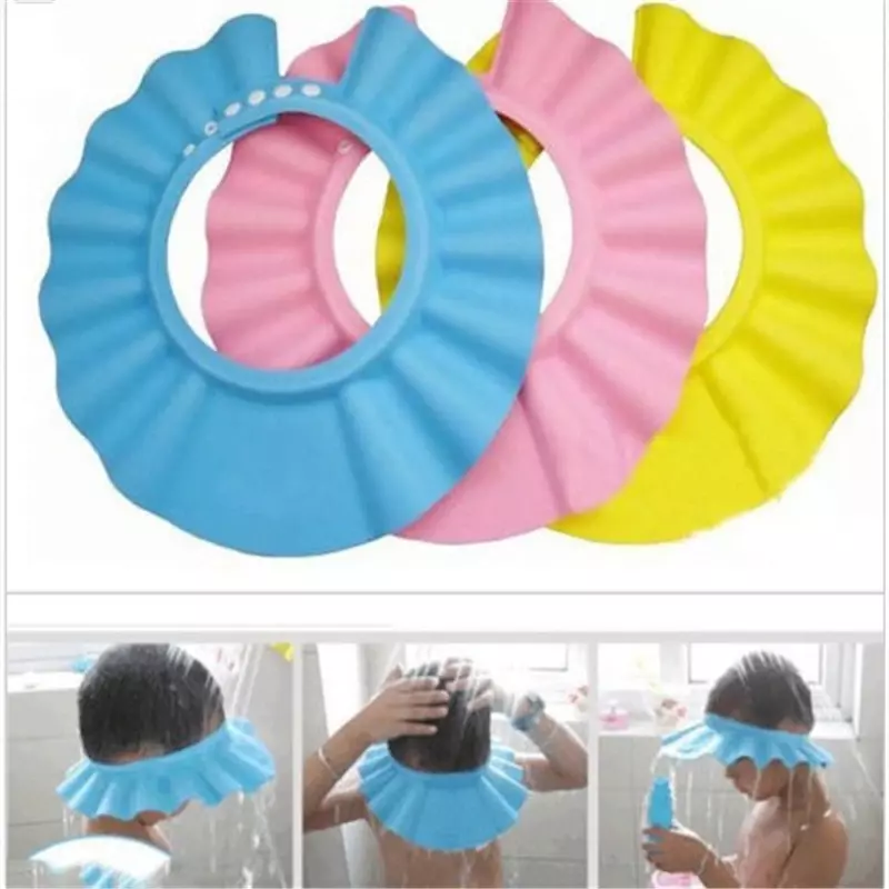 Bezpieczny szampon czepki do kąpieli pod prysznic osłona ochronna do kąpieli dla niemowlaka osłona do włosów dzieci czepek pod prysznic kąpielowy dla opieka nad dzieckiem 3 kolorów