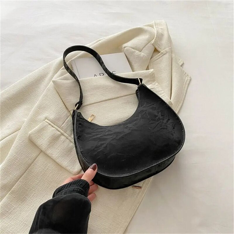 女性用ポータブル合成皮革バッグ,ソフトショルダーストラップ,大容量,単色