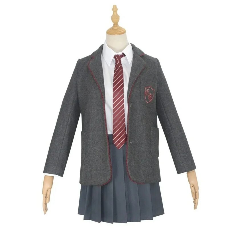 Kostum Cosplay film Matilda rok mantel seragam sekolah anak perempuan pakaian Cosplay Halloween musikal untuk anak-anak