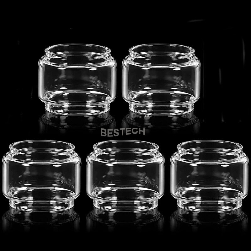 Tubo de vidrio de burbujas Pyrex, tubos para SMOK TFV16, 9ml, TFV16 Lite, 5ml, TFV18, 7,5 ml, Morph 2, Kit MAG P3, Mini taza de cristal, 5 piezas