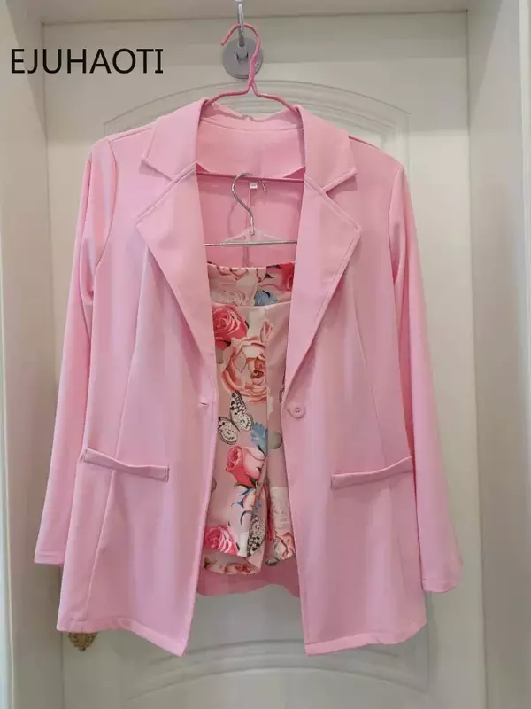 2024 Frühling Sommer neue Mode Casual Print Anzug kleines Damen kleid zweiteilige Sets Damen Damen Blazer Blazer Shorts