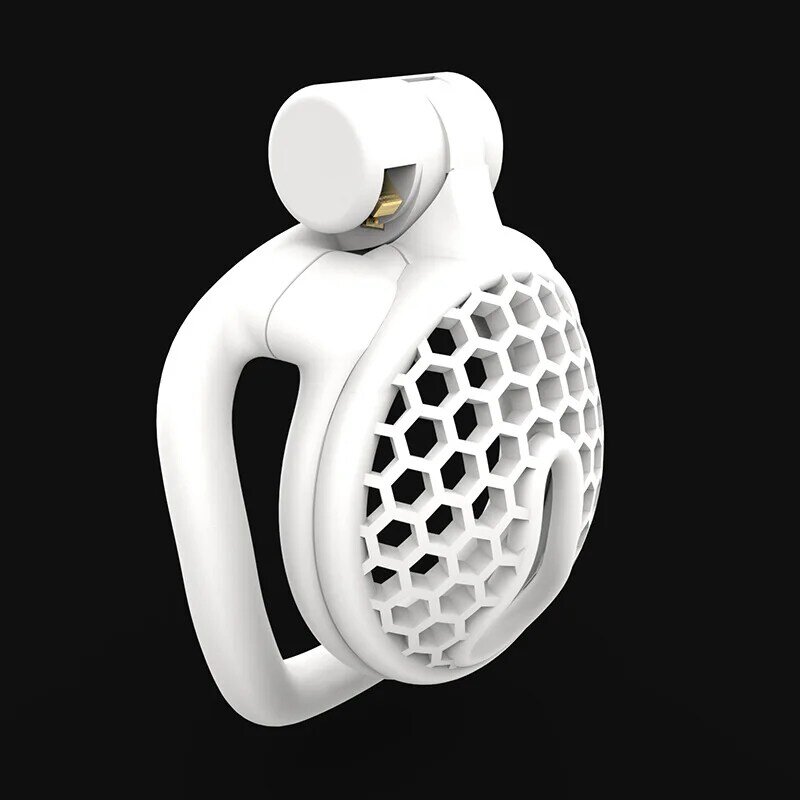 New Male Mini Honeycomb Chastity Lock 3D Series Breathable Cobra CB Chastity Lock Penis Bondage with 4 Penis Rings Adult Sex Toy