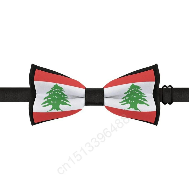 Dasi kupu-kupu bendera untuk pria poliester Lebanon baru mode kasual dasi kupu-kupu pria dasi kupu-kupu untuk pesta pernikahan setelan dasi