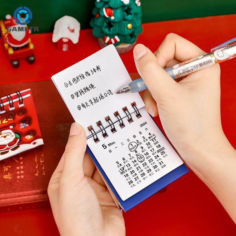 Calendrier de table à motif de dessin animé 3D, mini calendrier de Noël, décoration de bureau pour étudiants, horloge 03 en auto-son, petit, 2024