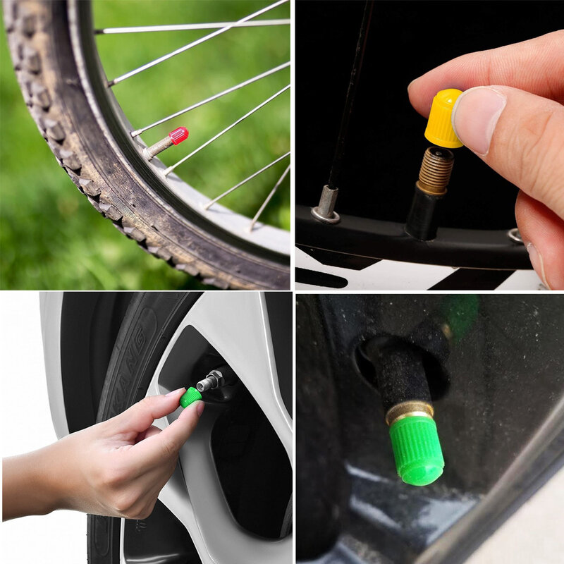 Tapas de válvula de neumático de coche, cubiertas de polvo de vástago de neumático de plástico, tapas de válvula universales para coches, motocicletas, bicicletas, 10/25/50/100 Uds.