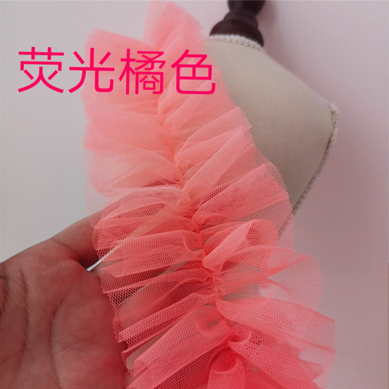 Many Colors Bilateral Pleated Encryption Tulle Lace Fabric DIY Clothing Skirt Dress Edge Decoration Bag Hat Sewing Accessories