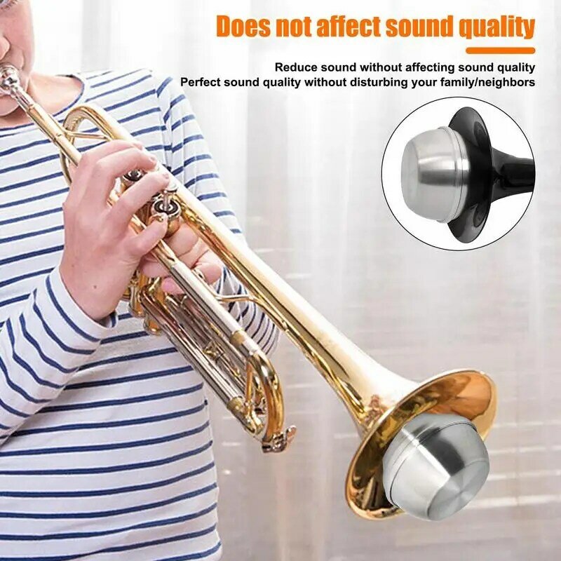 Silenciador silencioso de aleación de aluminio para trompeta, accesorio portátil para tocar, práctica silenciosa