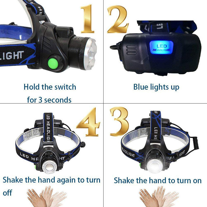 ZK40 IR Sensor T6/L2/V6 LED Headlamp zoom headlight Inductive Body Motion torch lamp Camping head lamp USB Rechargeable