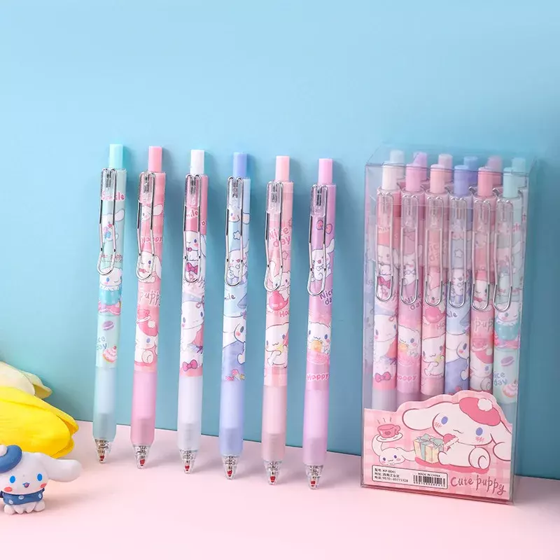 Sanrio-Bolígrafo neutro de Anime Kawaii Mymelody Kuromi Pachacco, bolígrafo de prensa de gancho de dibujos animados para estudiantes, regalo de papelería para niños, nuevo