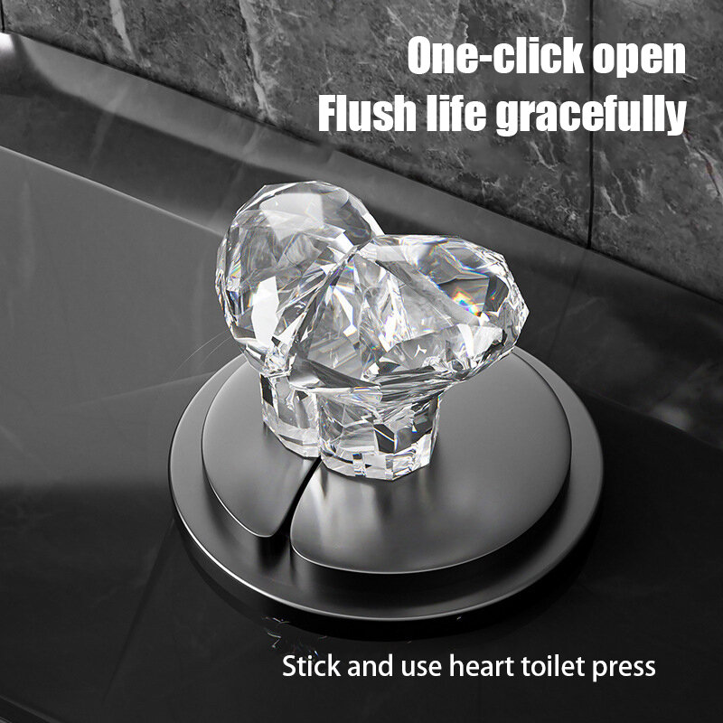 Transparent Heart Shaped Toilet Press Toilet Seat Press Tank Button Assist Multi Functional Toilet And Lifting Cap