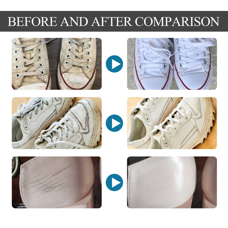 Gel de limpieza de zapatos blancos, esmalte blanqueador, espuma antimanchas, desoxidante para zapatillas, elimina el borde amarillo