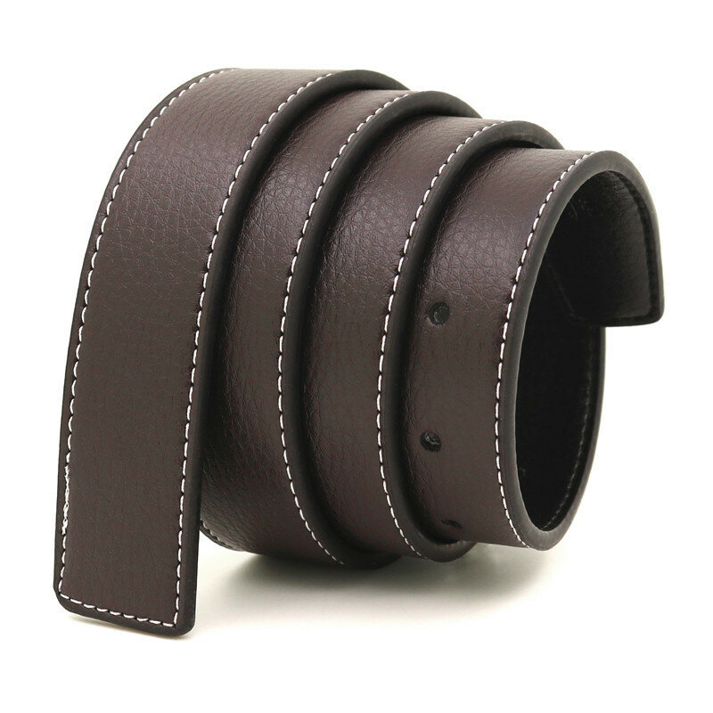 New Women's and Men's Litchi grain holes No Buckle Belt Brand Belt Men High Quality Male Genuine Strap Jeans Belt 3.3cm