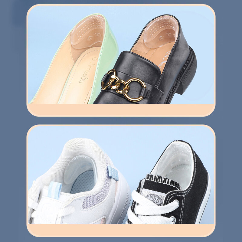 Almohadillas protectoras de silicona para zapatos de mujer, almohadillas protectoras antideslizantes para el talón, talla ajustable, 2 piezas