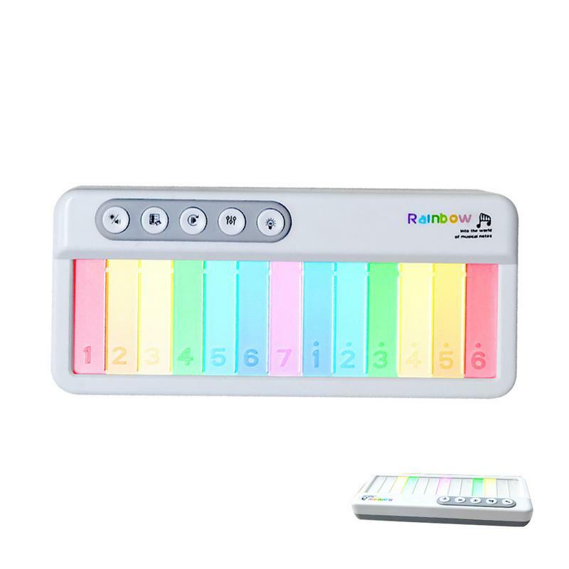 Piano de juguete para niños, teclado con luces de arcoíris, sonido ajustable, teclado portátil multifuncional, juguetes educativos para edades tempranas