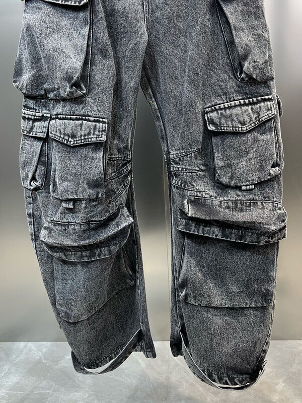 Женский джинсовый комбинезон без бретелек, с открытыми плечами и высокой талией