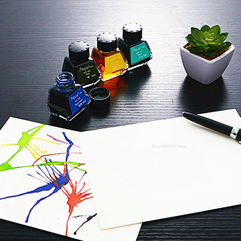 Цветная ручка, 30 мл, чернила, погруженные в воде, ручка с неблокирующей ручкой, цветные чернила без углерода, могут быть оттенены, офисные принадлежности