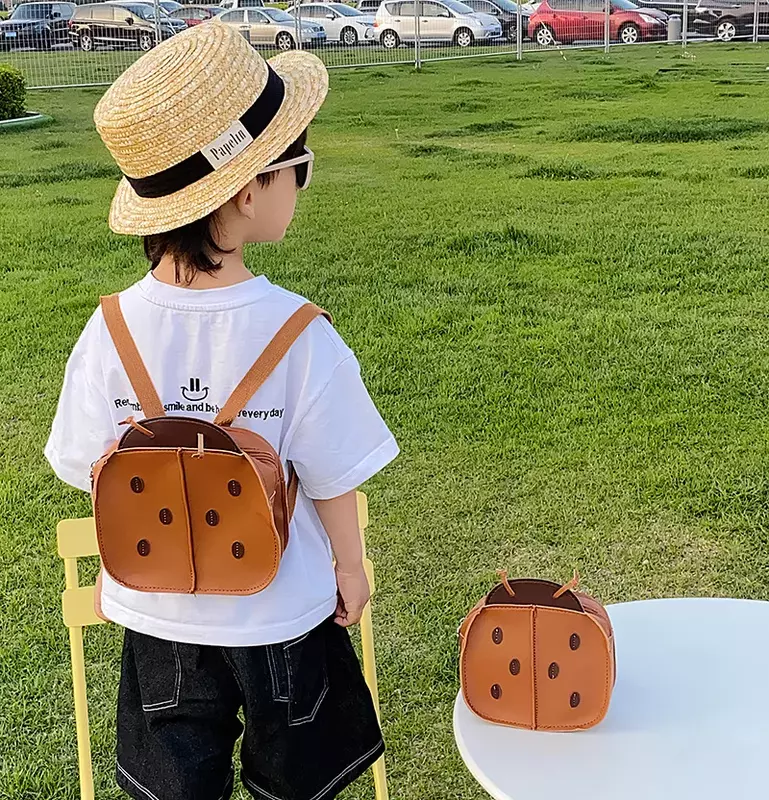 Ręcznie robiony trójwymiarowy plecak w kształcie biedronki dla dzieci wklęsła torba akcesoria dla dzieci