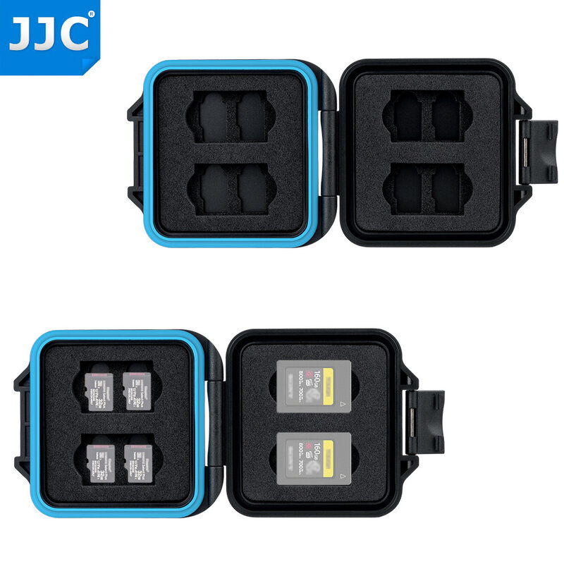 JJC Cực Thẻ Nhớ Ốp Lưng Giá Đỡ Thẻ Nhớ MicroSD Hộp Lưu Trữ Đồ Chống Thấm Nước Cho 8 MicroSD TF + 4 CFexpress Loại Một Thẻ