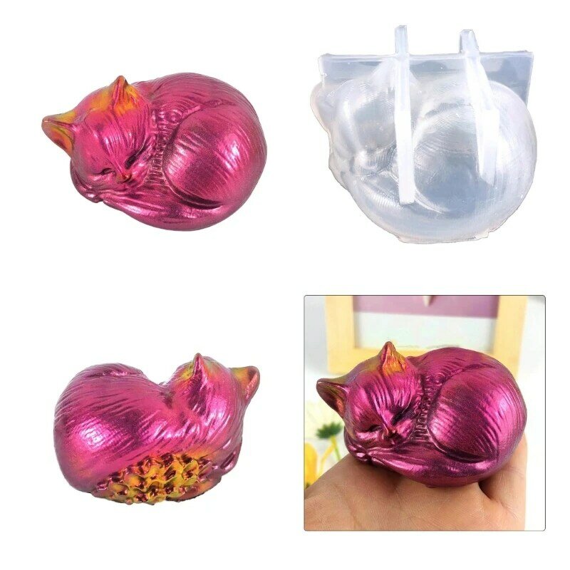 E0BF Stampo in silicone 3D cristallo vari animali ornamento artigianato adatto per resina epossidica artigianato fai da te