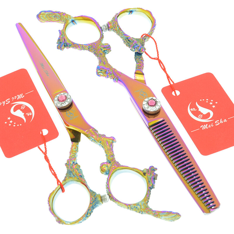 Meisha 6 inch Dragon Handle Hair Scissors Set Salon Hairdressing Cutting Thinning Shears Barber Haircut Styling Tools A0092A