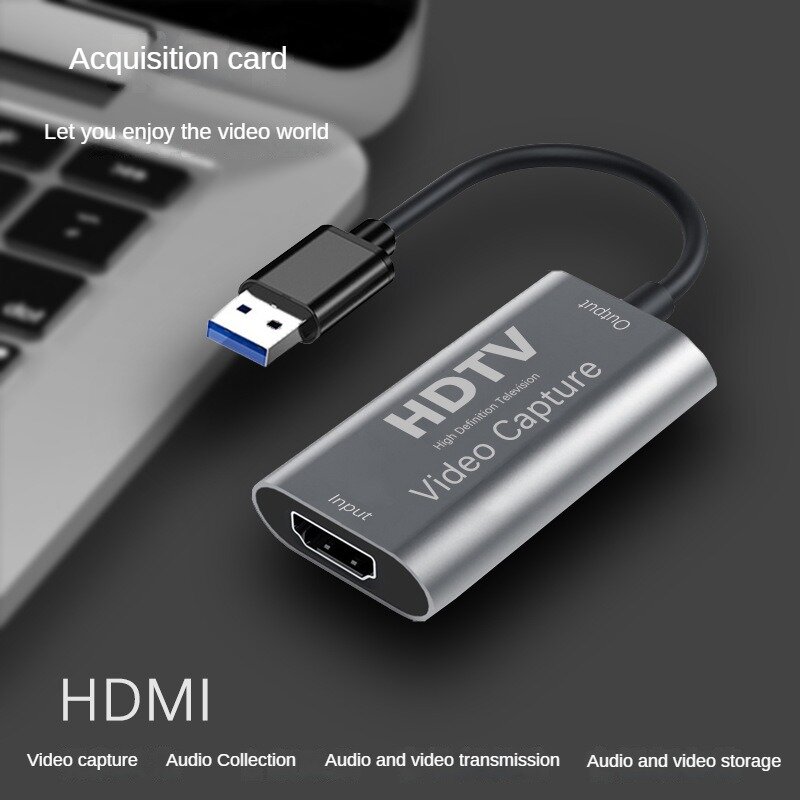 การ์ดจับภาพวิดีโอความละเอียดสูง HDMI เป็น USB 4K เอาต์พุตการบันทึกวิดีโอการประชุมสดเกม1080P 60Hz