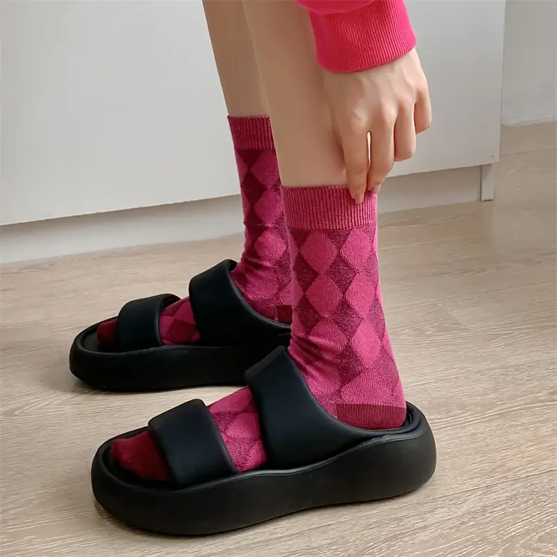 女性のためのレトロな韓国スタイルの靴下,風通しの良い綿,カジュアル,新しい
