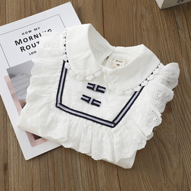 T-shirt à manches longues en coton blanc pour fille, vêtement basique pour enfant de 2 à 14 ans, nouvelle collection printemps automne 2023