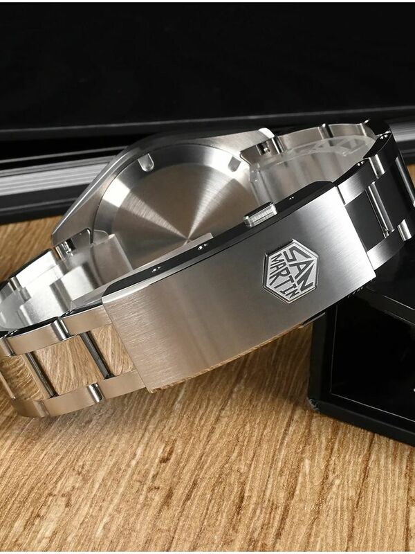 San Martin-relógio luminoso automático, GMT Dress Watch, Luxo Desert Dune Dial, AR revestido Sapphire, 39mm, NH34, 100m à prova d'água, SN0129-2