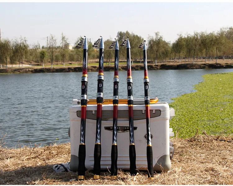 Ultraleve Telescópico Carp Fishing Rod, Alimentador De Fibra De Carbono, Portátil para Corrente De Água Doce, 440HJ103D34-D44