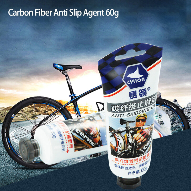 Agente antiderrapante de fibra de carbono Road Bike Seat Tube Fork dianteiro, graxa tronco, bicicleta óleo lubrificante, ciclismo Repaire manutenção, 60g