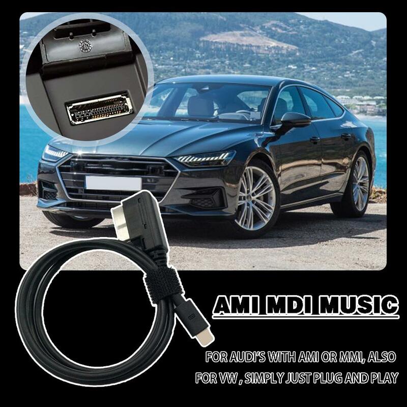 Adaptador de música para Audi, cabo de áudio, MMI, MDI, AMI, compatível com iPhone X, 8, 7, 6S, 6Plus, A1E2, VW, autopeças