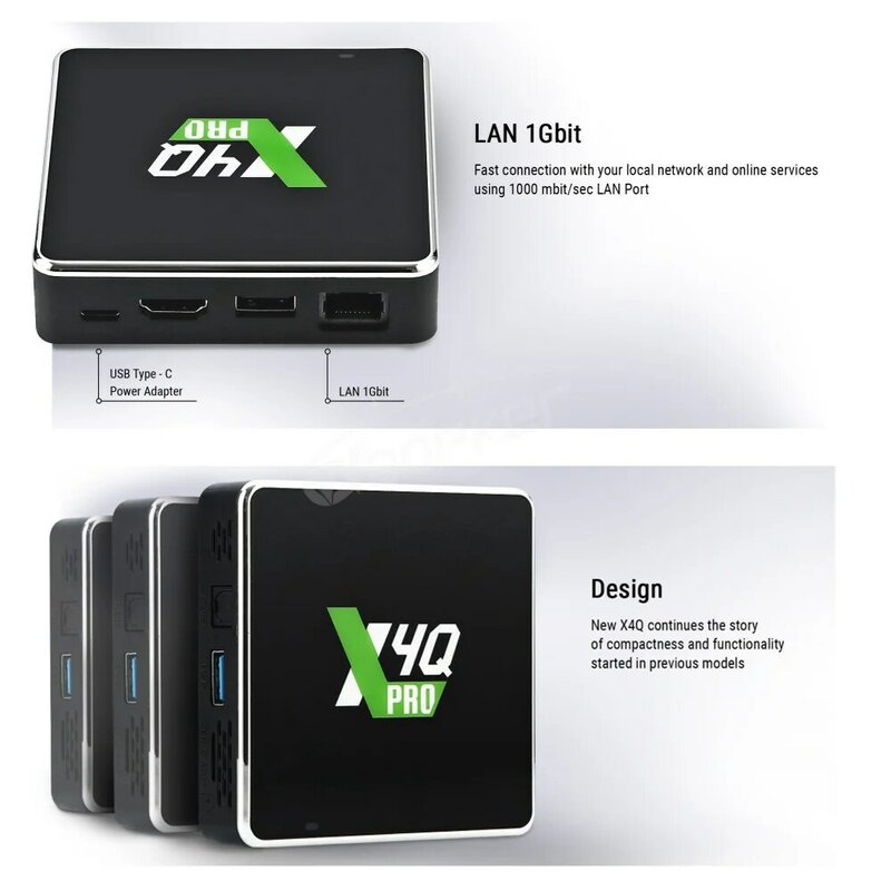 Ugoos X4Q Pro Smart TV Box Android 11 Amlogic S905X4 LPDDR4 4GB 64GB AV1 HDR 1000M BT5.1 4K Set Top Box X4Q Plus 4 gb32gb X4QCube