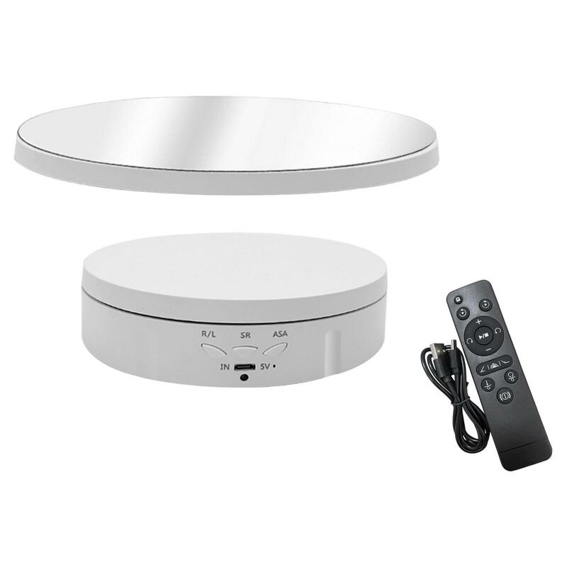 Rotating Display Stand Mirror Covered with Remote Control Electric Rotating Turntable for Photography Product Display Jewelry