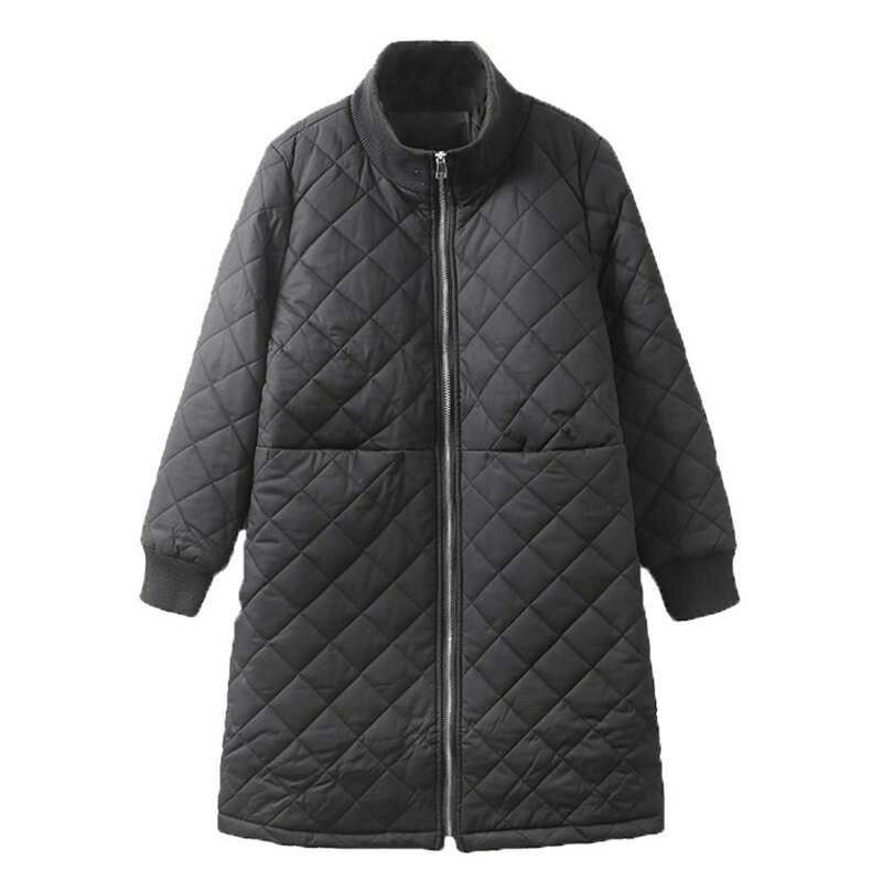 女性の綿のパッド入りコート,ジッパー付き,軽量オーバーコート,ルーズ,防寒着,暖かいジャケット,女性の服,冬のトップス,単色