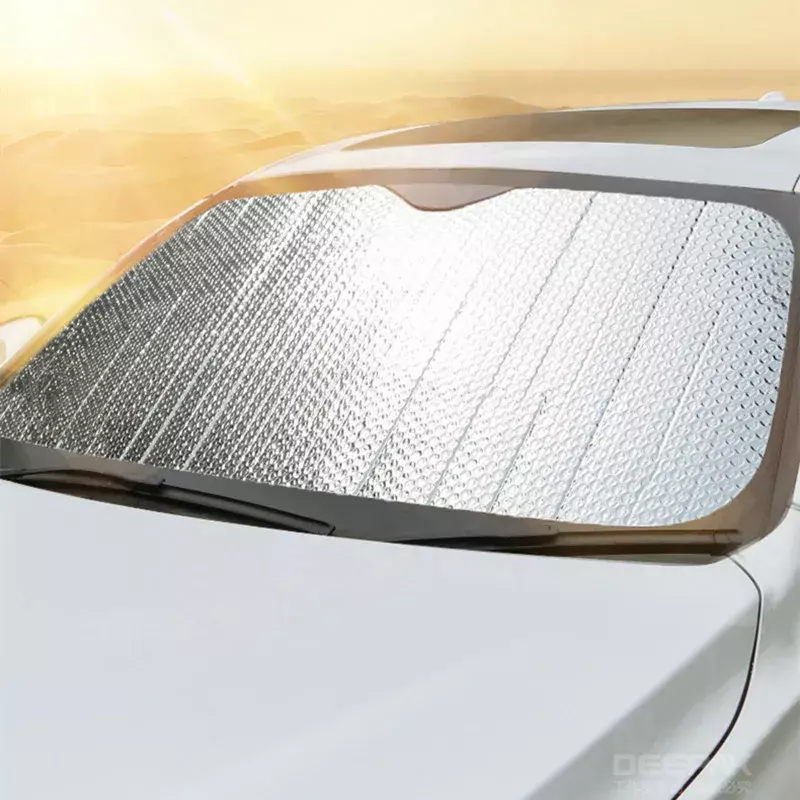 Pára-brisa do carro dobrável Sun Shade, tampa da viseira, refletor do bloco, portátil, respirável, anti protetor UV, tela livre, 140cm