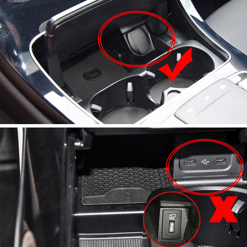 Cargador inalámbrico para teléfono móvil, accesorios de almohadilla de carga USB para Mercedes Benz W205, C43, C63, AMG, GLC43, GLC63, X253, Clase C /GLC