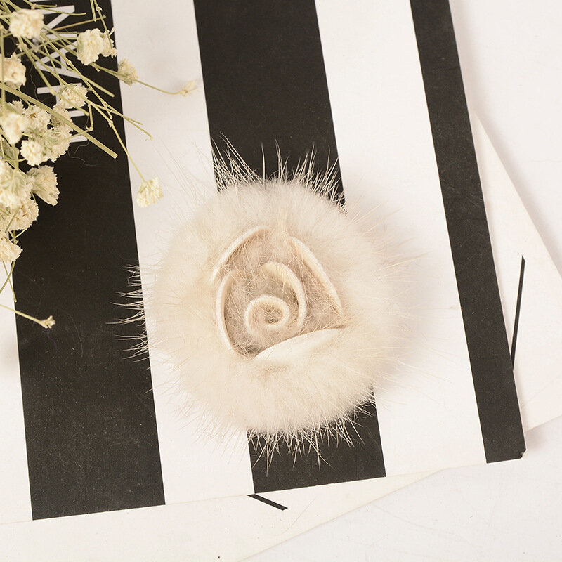 DANKEYISI DIY Real Mink Fur Flower Handmade Bag Keychain Hat Decoration Children Hat Scarf Shoe Fur Jewelry Crafts