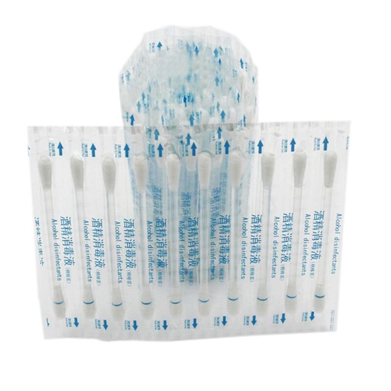 30 pezzi/set bastoncino cotone disinfettato monouso con alcol medico per auto emergenza