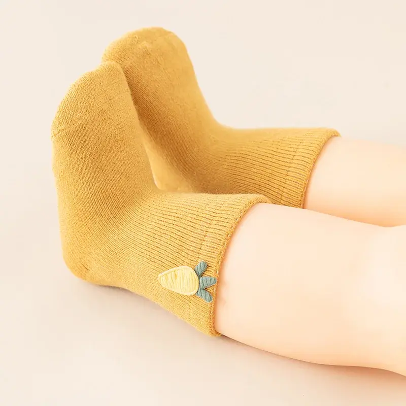 Детские носки махровые зимние Утепленные теплые носки из чесаного хлопка с героями мультфильмов детские носки милые носки для новорожденных с рисунком редиса