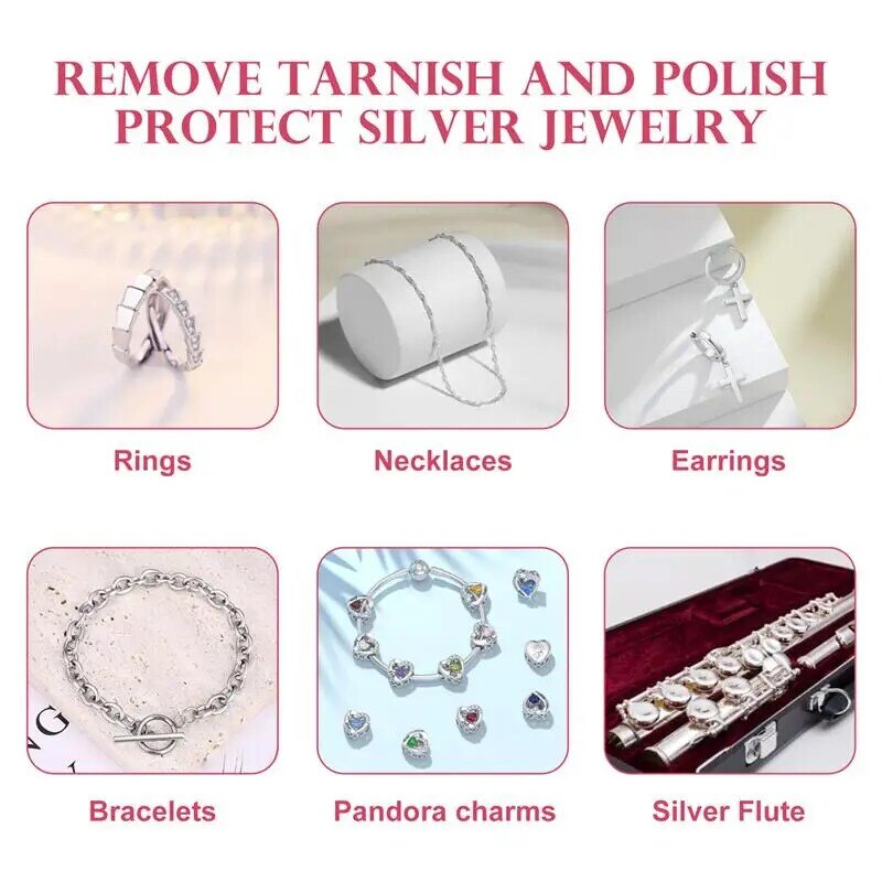 100 Pcs 8x8cm Silver Polishing Cloth Jewelry Cleaning Anti Tarnish Reusable Soft Wiping Cloth Keep Jewelry Shining Tools