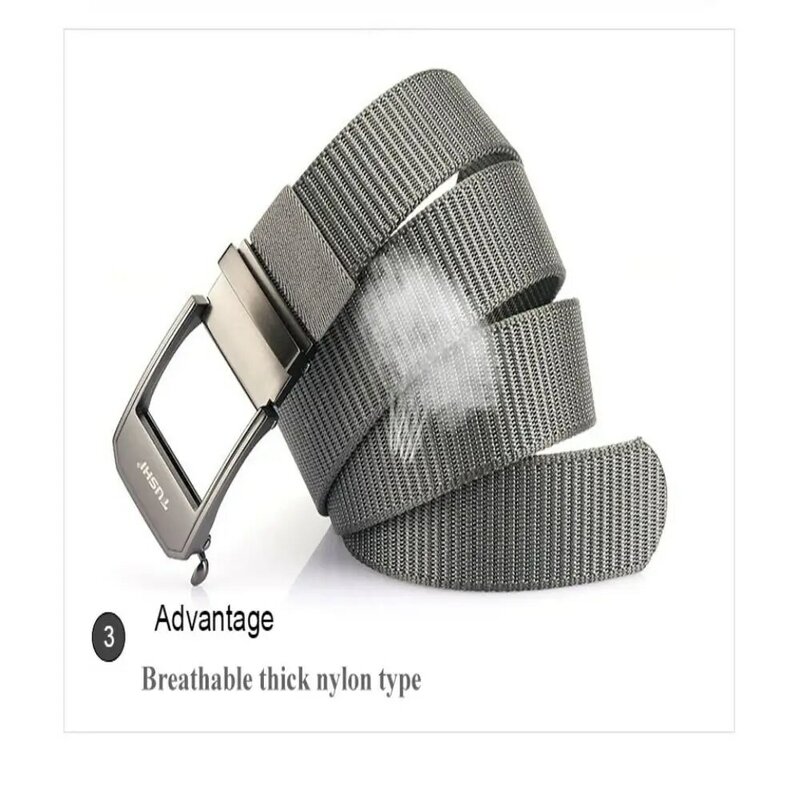 Automatic Buckle Elastic Waistband New Canvas Metal Braid Belt Webbing Belts Tactical Belt
