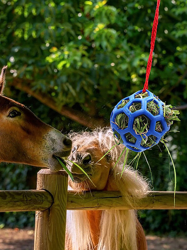 ม้ารักษา Ball Hay Feeder ของเล่นแขวนของเล่นให้อาหารสำหรับม้าแกะแพะบรรเทาความเครียดม้ารักษา Ball