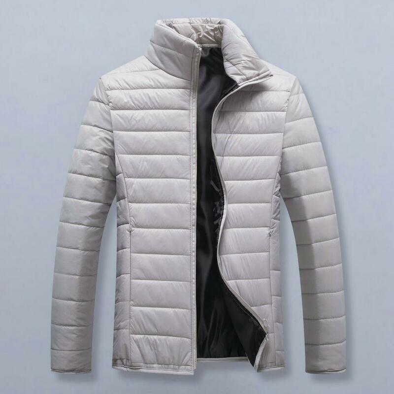 Manteau en duvet pour homme avec col montant, cardigan en coton, épais, rembourré, chaud, coupe-vent, doux, manches longues, froid, hiver