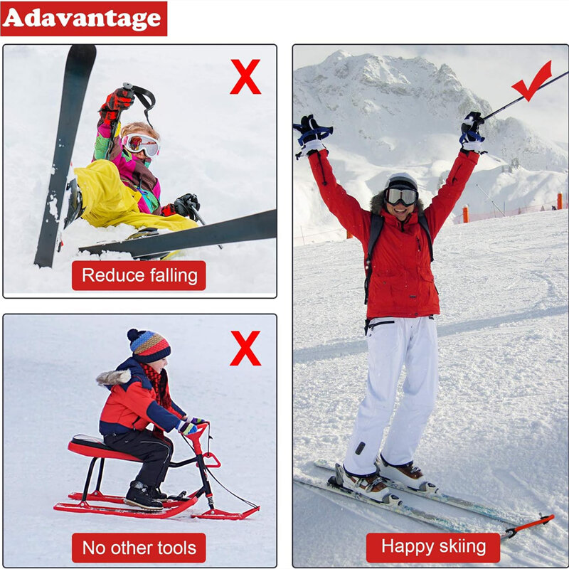 Konektor ujung Ski terbaru pemula musim dingin anak dewasa bantuan latihan Ski luar ruangan latihan Ski olahraga aksesori papan salju